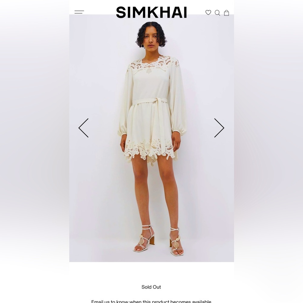 NWT๐#172-Jonathan Simkhai, Avra paisley-embroidered trim belted mini dress S 6 - Picture 11 of 13